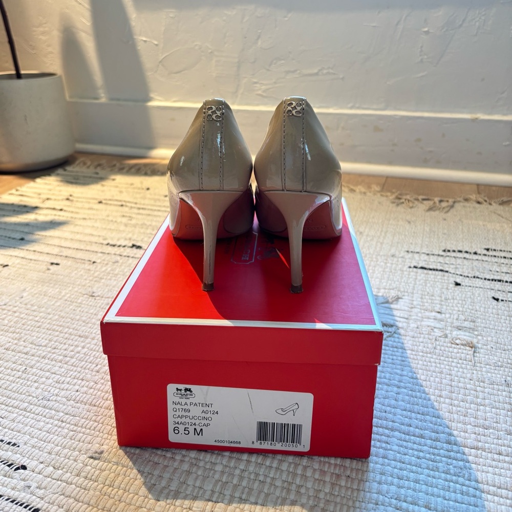 Coach Nala Patent Leather Pumps in Cappuccino - Picture 3 of 7